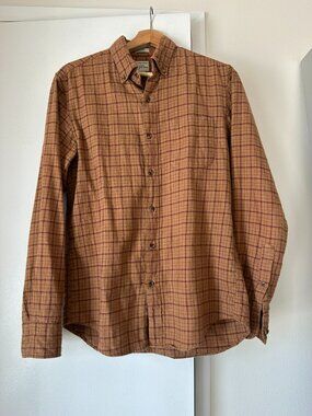 J.Crew Slim Fit Brushed Cotton Plaid Button Down Shirt Small Brown Windowpane
